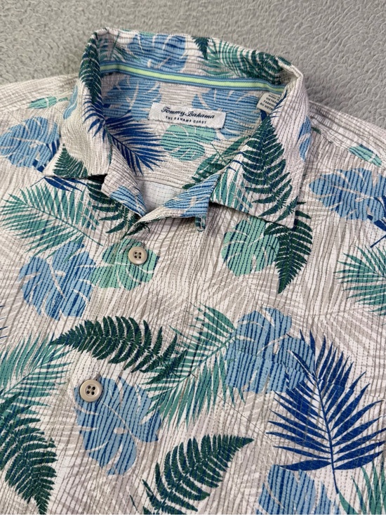 Tommy Bahama Other - Tommy Bahama The Bahama Coast Shirt Medium Gray Button Islandzone Tropical